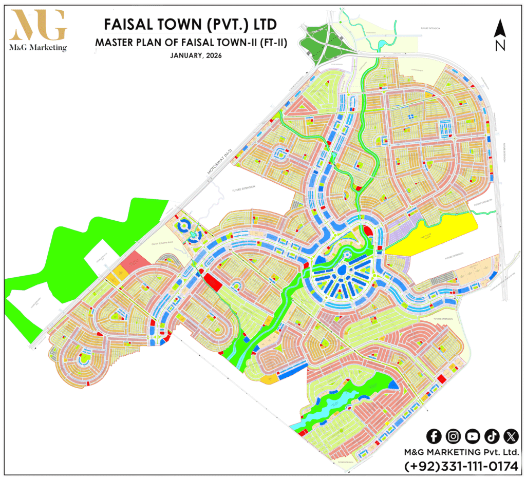 Location and Map FAISAL TOWN-II Islamabad Master Plan Updated Contact M&G Marketing +923311110174