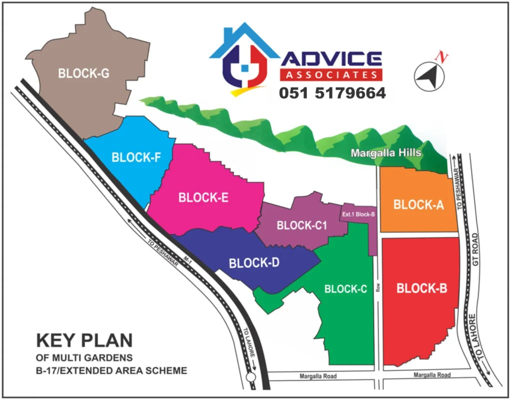 Location and Map B-17 Islamabad Master Plan Updated Contact M&G Marketing +923311110174