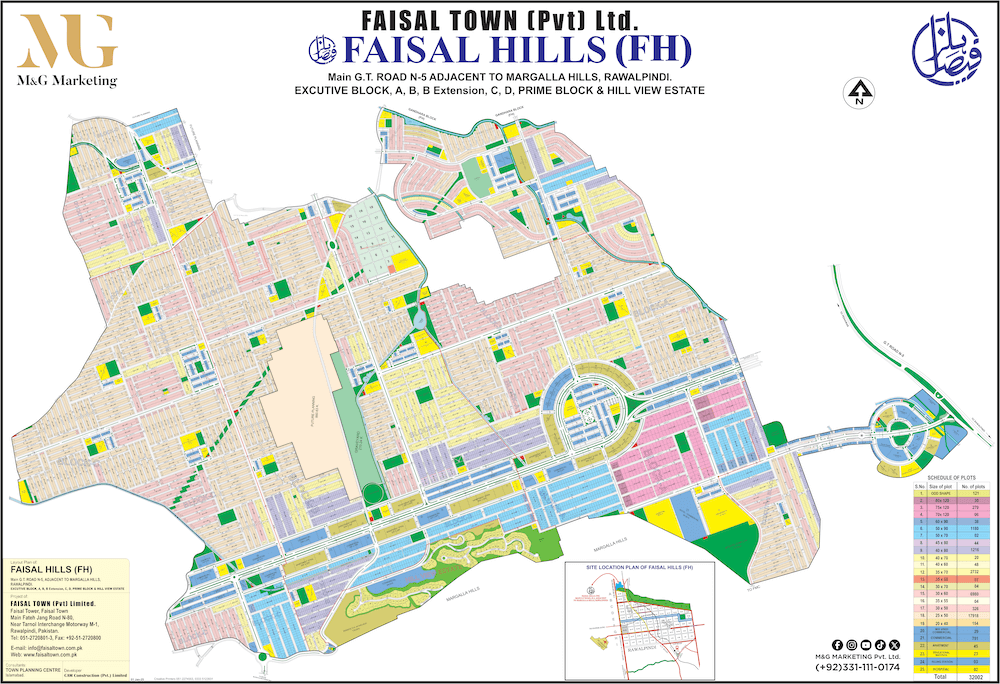 Location and Map Faisal Hills Islamabad Master Plan Updated Contact M&G Marketing +923311110174
